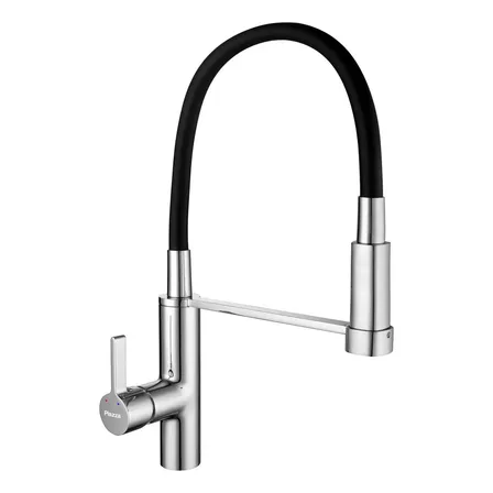Grifería Cocina Mesada Monocomando Piazza - 10317- Canilla Kitchen Pro Flexible Rociador Extraíble