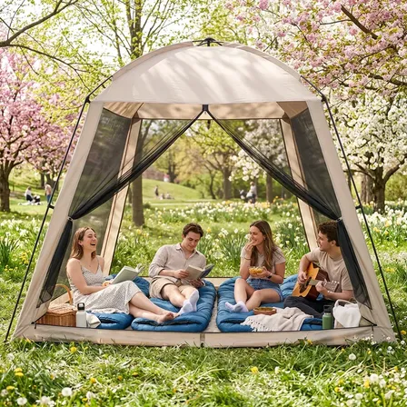 Carpa Gazebo Fácil Armado Dakota Con Mosquitero + Bolso Beige