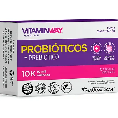 Probioticos y Prebiotico 10k Vitamin way Sistema Inmune Balance Digestivo