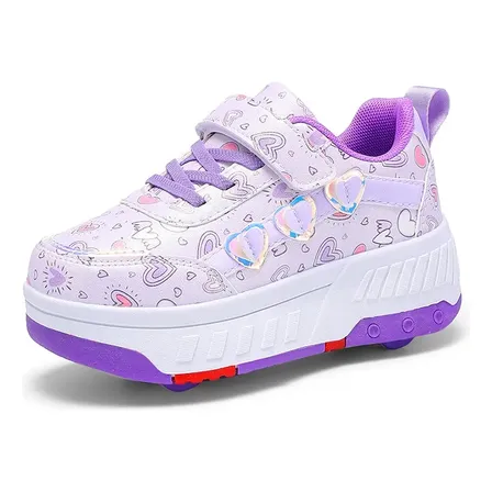 Zapatillas Con Ruedas Retráctiles Para Niña Tipo Roller Violeta 31 Eu