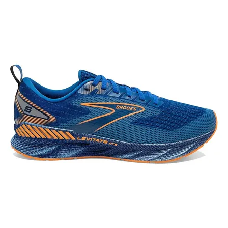 Zapatilla Brooks Hombre Lisa Estándar Levitate Gts 6m 405 Azul/naranja Liso 8 Us
