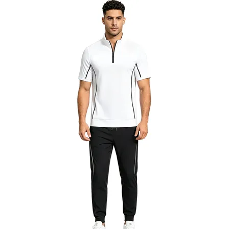 Conjunto Deportivo Casual Para Hombre Con Cierre Corto Blanco Xxl