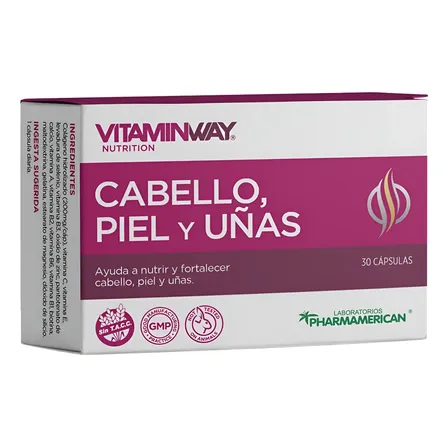 Complejo Vitaminico Cabello, Piel Y Uñas X30 Capsulas Sabor Neutro Vitamin Way