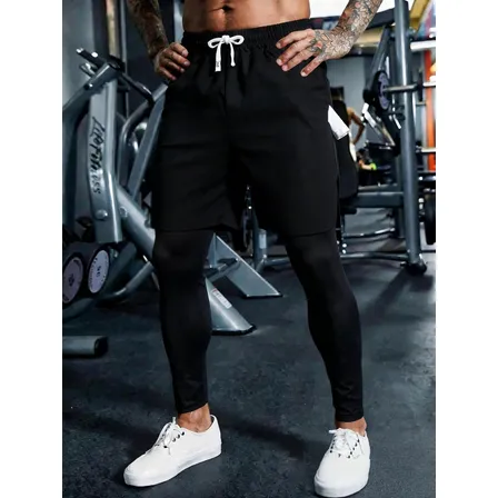 Short Deportivo 2 En 1 Hombre Black Liso M