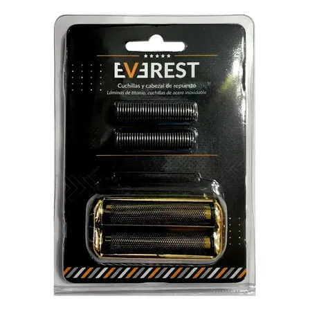 Everest Repuesto Cabezal + Cuchillas Afeitadora Dorada