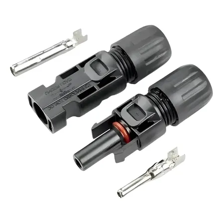 Par De Conectores Mc4 Macho-hembra Ip65 Para Paneles Solares Negro