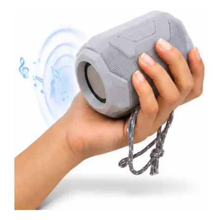 Parlante Portátil Bluetooth Sonido Potente Compacto Radio Fm Gris