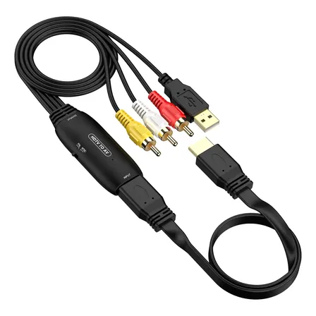 Adaptador Convertidor Hdmi A Rca Av Con Usb Negro