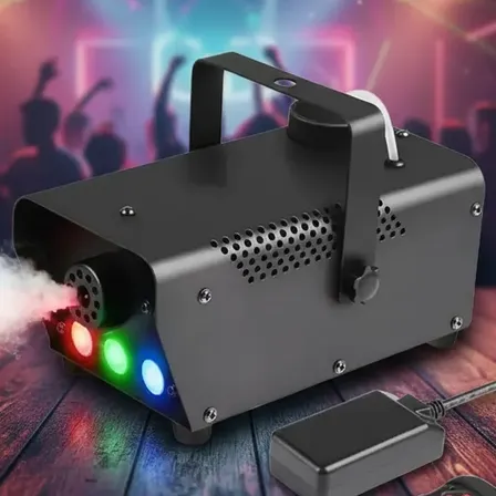 Maquina De Humo 600w Con Luces Led Rgb Control Remoto Dj Negro