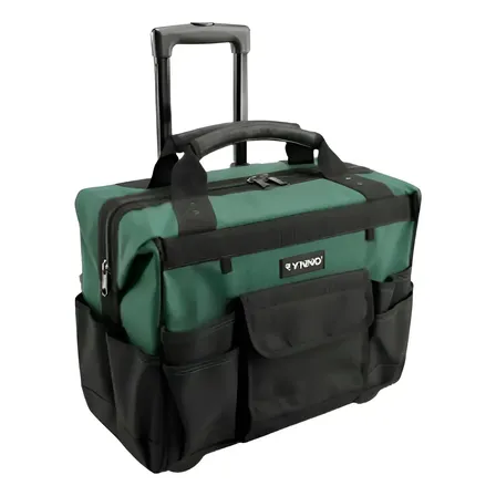 Bolso Carro Para Herramientas Valija Con Ruedas 45cm Rynno Verde Oscuro