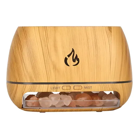 Lampara De Sal Humidificador Usb Aromaterapia Madera Rosa