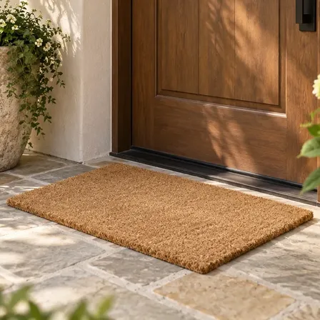 Alfombra Coco Felpudo Goma Entrada 50x100cm  Antideslizante 1 M 50 Cm Marrón Claro