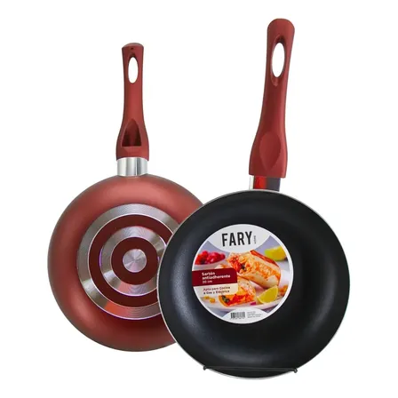 Sarten Aluminio Shoppy 20 Cm Antiadherente Satinado Asas Baquelita Bateria Ollas Sartenes Para Cocina  Negro
