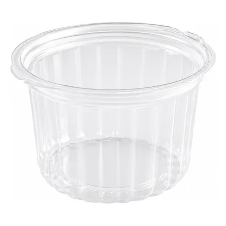 Pote Tapa Bisagra Descartable Alto Apto Alimentos 440cc X100 Transparente