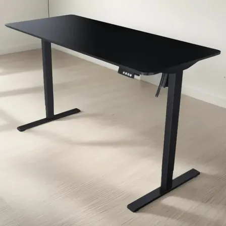 Escritorio Gamer Eléctrico SKER 22D-BEL de Melamina Negro, 135 cm x 60 cm y Altura Ajustable
