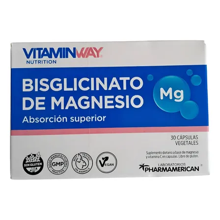 Bisglicinato De Magnesio Vitamin Way X 30 Caps Sin Sabor
