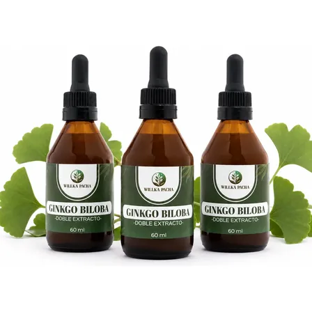 Ginkgo Biloba 1:10  Doble Extracto Líquido Premium X3  60ml Natural