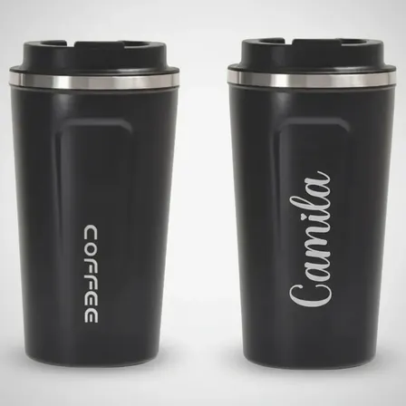 Coffee Vaso Termico Cafetero Tapa Grabado Personalizado Vaso Cafetero Coffee Con Tapa Grabado Ideal Oficina Colegio Trabajo Viaje Regalo