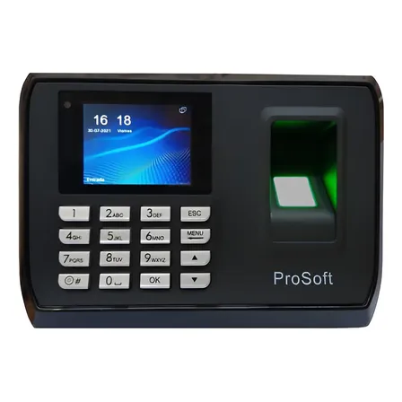 Reloj Biométrico Huella Prosoft C128A Pantalla Color USB LAN Negro