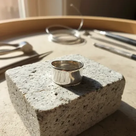 Anillo De Plata 925 Banda Superancha Diseño Moderno