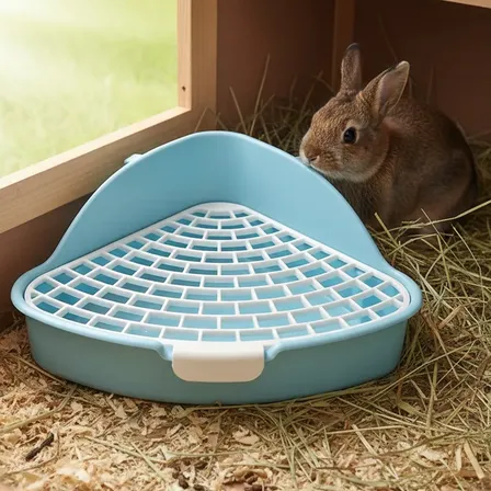 Baño Bandeja Esquinero Para Conejo Chinchilla Cobayo Hurón