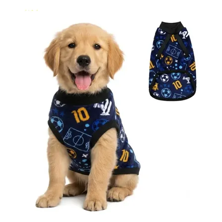 Ropa Polar Liso Fantasia Abrigo Mascotas Talles 1 Al 12 Talle 4 - Azul Oscuro