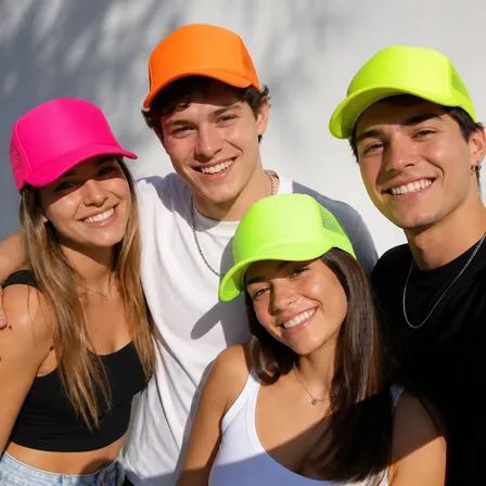 Gorra Visera Trucker Cap Fluo X 10 Fluor Cotillon Gorro Verde Flour Adulto Liso