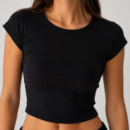 Pack X5 Puperas Mujer Baby Tee Manga Corta Morley Elastizado Surtido 3