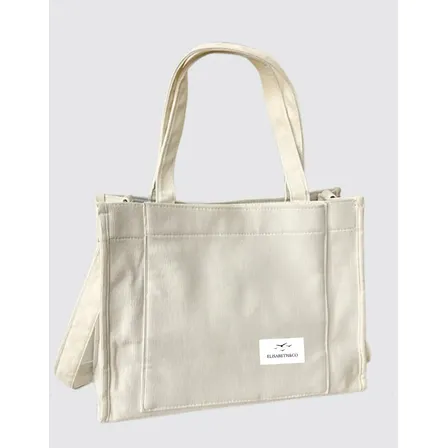 Bolso Tote Elisabeth&Co Niction XL para Mujer, de Corderoy Marfil