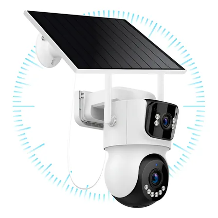 Cámara Solar 4g Seguridad Exterior Vigilancia Para Campos Blanco