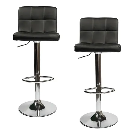 Banqueta Taburete Desayunador Sillon Barra Bar Acolchado X2 Color Negro