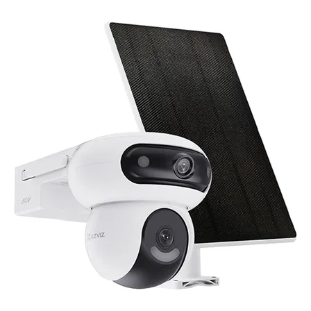 Cámara Ezviz Hb90 Dual Kit 2k+ 4mp Wifi 6 Con Panel Solar 8w