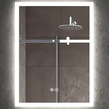 Espejo Rectangular de 60x80 cm con Luz LED Inteligente, Antiempañante y Touch para Baño
