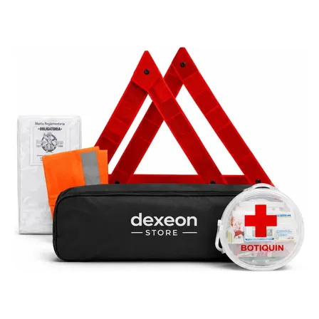 Kit Seguridad Auto 5 En 1  Chaleco Baliza Sin Matafuego