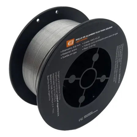 Rollo De Alambre Para Soldar Flux 0.8mm 0.45 Kg Lqflux0812 Color Plateado