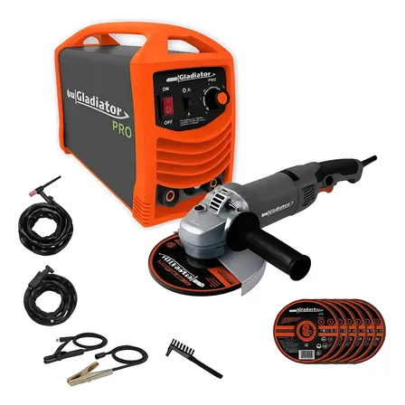Soldador Inverter Tig-mma-plasma 18mm + Amoladora 7pLG Disco Gris