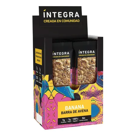 Barra De Avena Banana Integra 40 Gr Caja X 10 Unidades