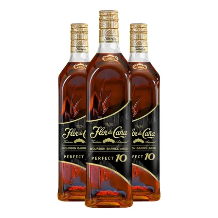 Ron Flor De Caña Bourbon 10 Años Pack X3