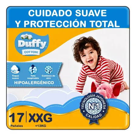 Pañales Duffy Cotton Megapack Talle Xxg X 17 Unidades