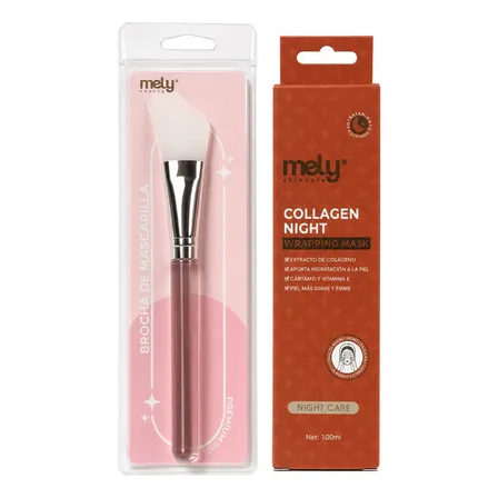 Mascarilla Facial Nocturna Colágeno Mely 100ml Con Espátula