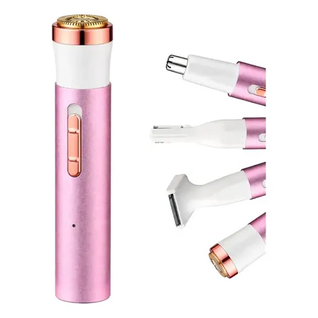 Depiladora Femenina 4 En 1 Recargable Usb Facial Rosa
