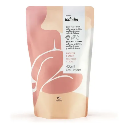 Repuesto Crema Hidratante Corporal Tododia Natura 400ml Nuez Pecan Y Cacao