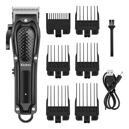 Afeitadora Eléctrica Inalámbrica Kemei Km 1071 Negra Para Ho Negro
