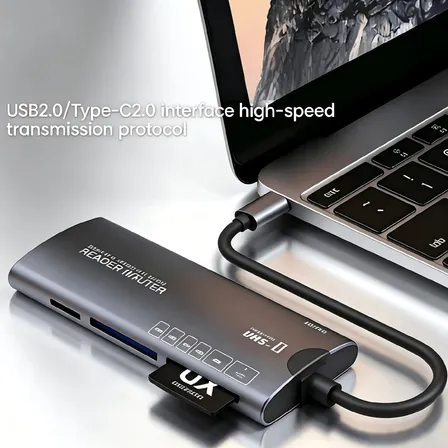 Lector Tarjetas 6 En 1 Usb C Sd Tf Cf Xd M2 Type-c