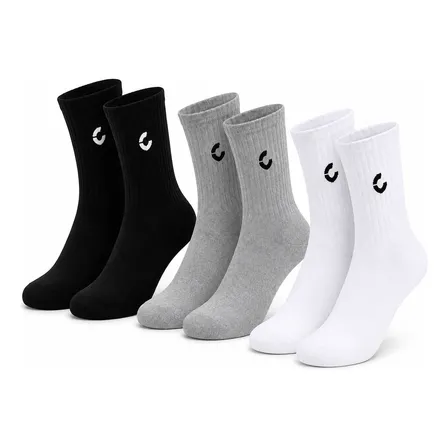 Pack X3 Medias Caña Alta Deportivas Algodón Unisex Ctf Surtido Logo 39-43