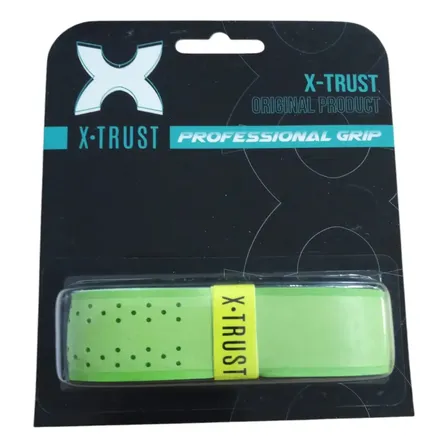 Grip X-trust Profesional Perforado Adherente Tenis Padel Color Amarillo Fluo