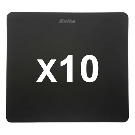 Pack X10 - Mouse Pad Kolke 22x20cm Liso Basic Pc Notebook Negro .