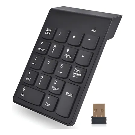 Teclado Wireless Numerico Inalambrico Negro