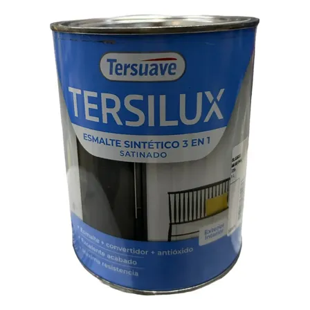 Esmalte Sintético Tersilux Negro Satinado 1L Interior Exterior Tersuave