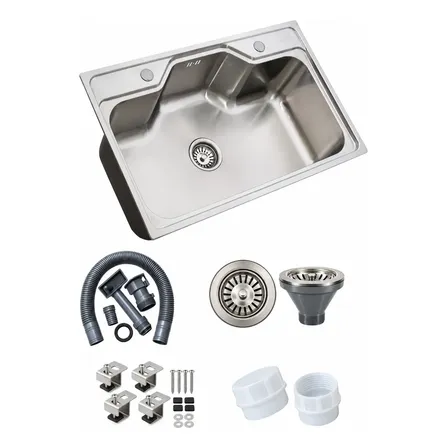 Bacha Cocina Masecor Gema Xl Acero Inoxidable 80x50 Cm Acero Inoxidable Esmerilado